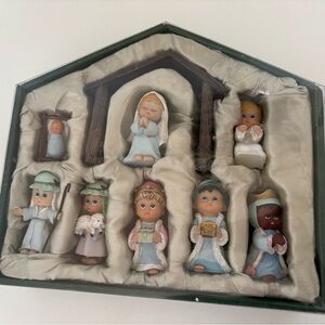 Nativity Figurine Set with Colorful Characters